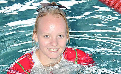Kellie Gear teaches Liam Corbet to swim at the Deep Blue Aquatic Centre. Kellie Gear teaches Liam Corbet to swim at the Deep Blue Aquatic Centre.